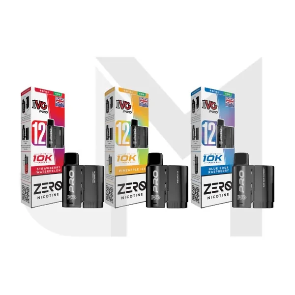 0mg IVG Pro 12 Refill Pods 10000 Puffs