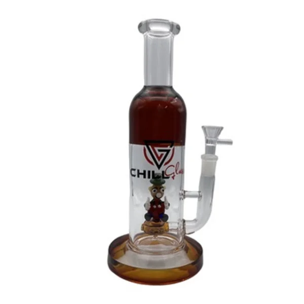 11" Chill Glass Water Pipe w/ Cartoon Man Percolator