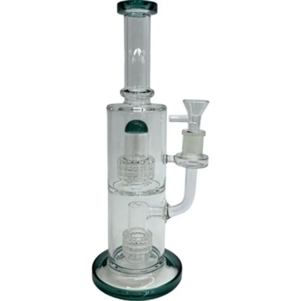 11" Stacked Diamond Glass Percolator Water Pipe