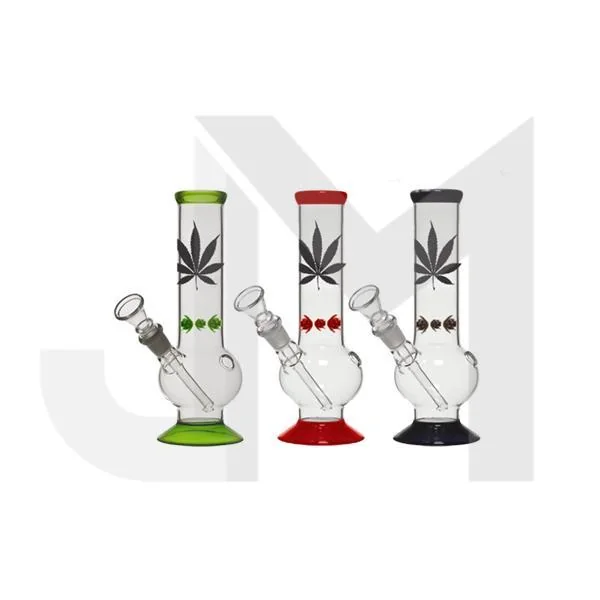12 x 25cm Small Lead Design Glass Bong - GB42