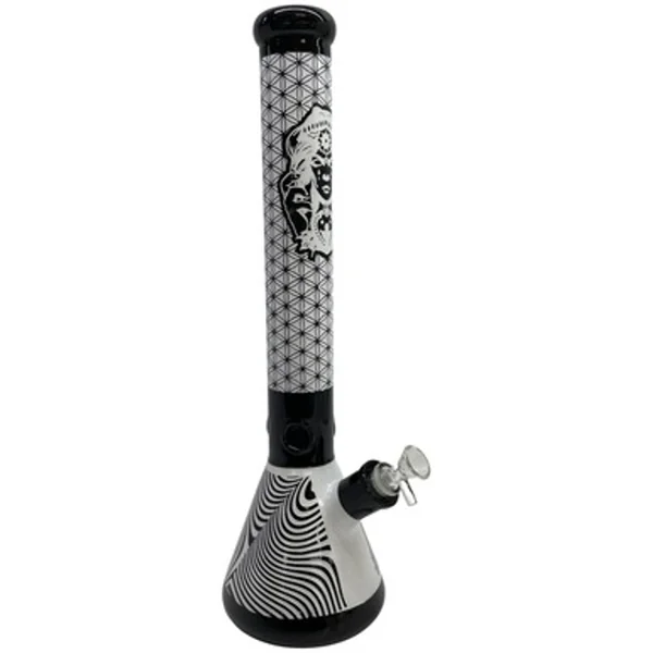 17.5" Heavy Duty Zebra Pattern Embossed Beaker Water Pipe w/ Ice Catcher - Image 2