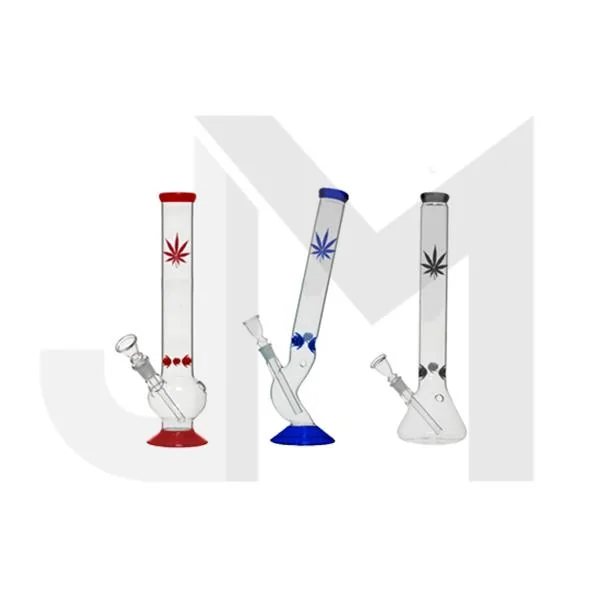 18" Leaf Design Percolator Glass Bong - GB40