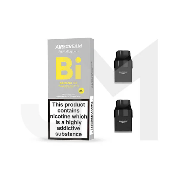 19mg AIRSCREAM Air Pre Filled Pods 1.2Ω 2ml 2Pcs ( Compatible With AirsPops Pro & AirEgg ) - Image 2