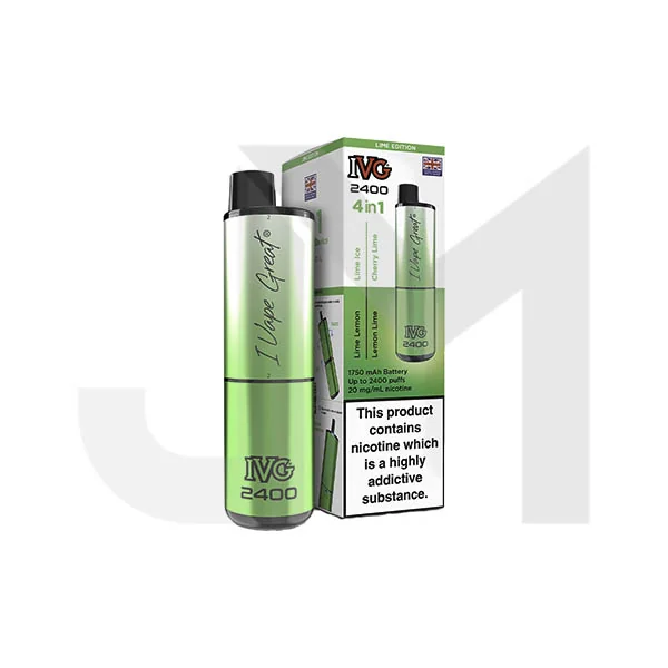 20mg IVG 2400 4 in 1 Multi Edition Rechargeable Pod Vape Kit 2400 Puffs - Image 2