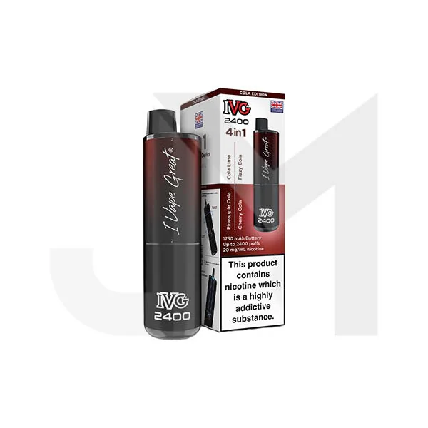 20mg IVG 2400 4 in 1 Multi Edition Rechargeable Pod Vape Kit 2400 Puffs - Image 3