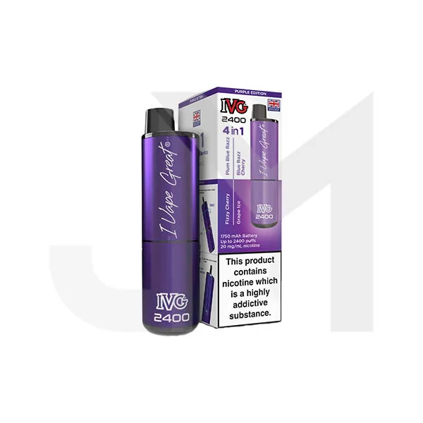 20mg IVG 2400 4 in 1 Multi Edition Rechargeable Pod Vape Kit 2400 Puffs - Image 9