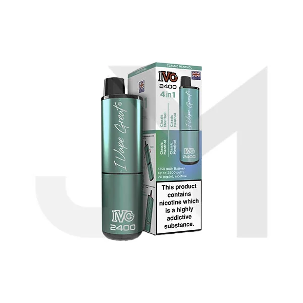 20mg IVG 2400 4 in 1 Pod Rechargeable Vape Kit 2400 Puffs - Image 11