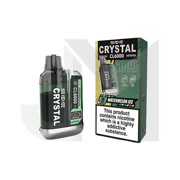 20mg SKE Crystal CL6000 Disposable Rechargeable Vape Kit 6000 Puffs - Image 11