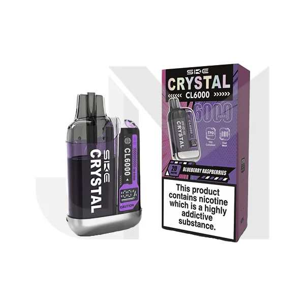 20mg SKE Crystal CL6000 Disposable Rechargeable Vape Kit 6000 Puffs - Image 3