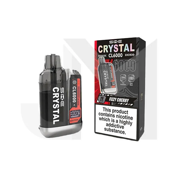 20mg SKE Crystal CL6000 Disposable Rechargeable Vape Kit 6000 Puffs - Image 6