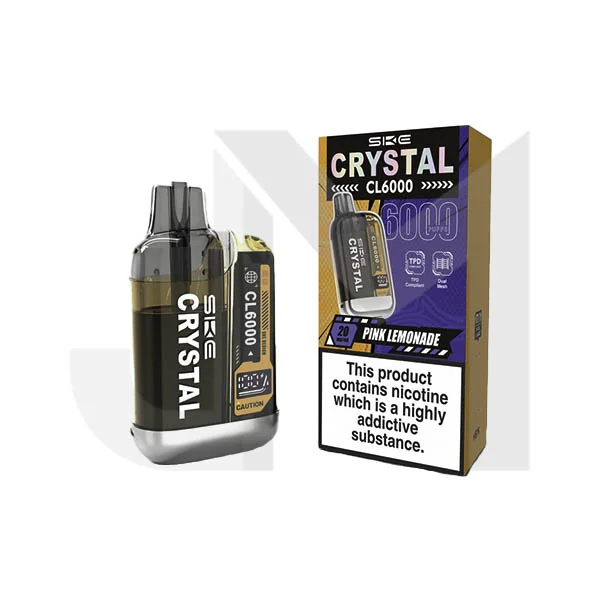 20mg SKE Crystal CL6000 Disposable Rechargeable Vape Kit 6000 Puffs - Image 8