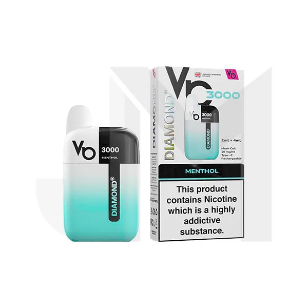 20mg Vapes Bar Diamond 3000 Pod Vape Kit 3000 Puffs - Image 4