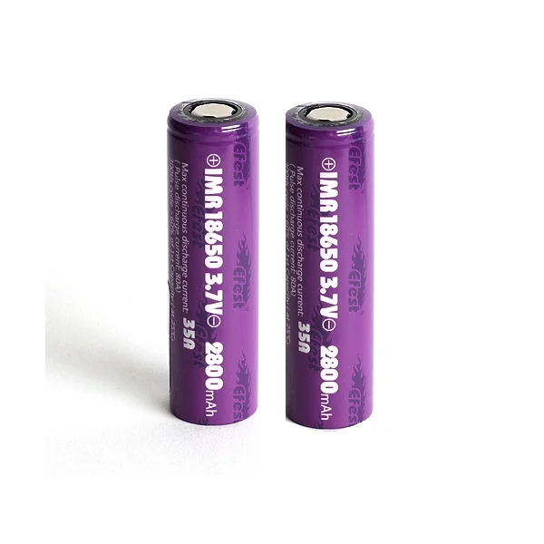 2 x Efest IMR 18650 35A 3000 mAh Battery