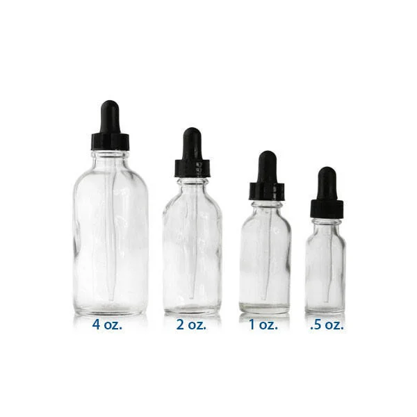 30ML Clear Glass Bottles with Droppers (120 count)