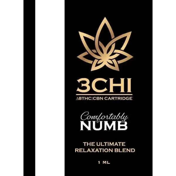 3Chi Comfortably Numb Vape Cartridge (1:1 Blend of CBN & Delta 8 THC)