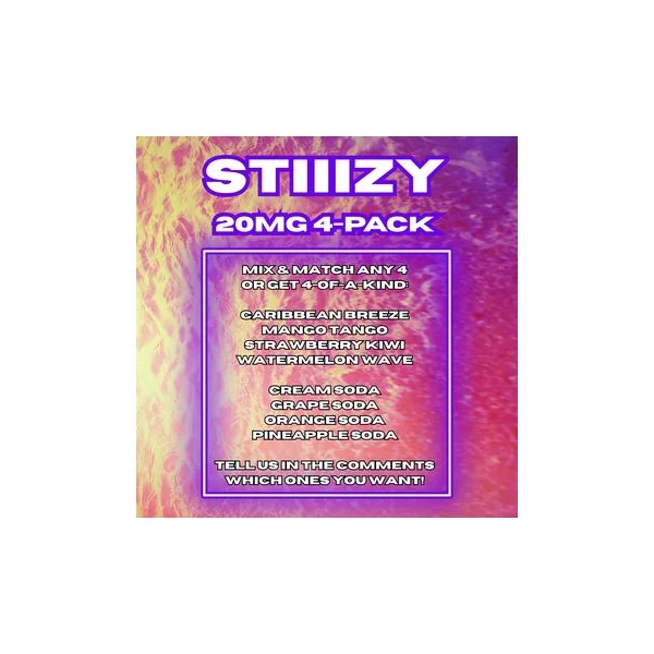 4-Pack - Stiiizy THC Seltzers / Sodas - 20mg