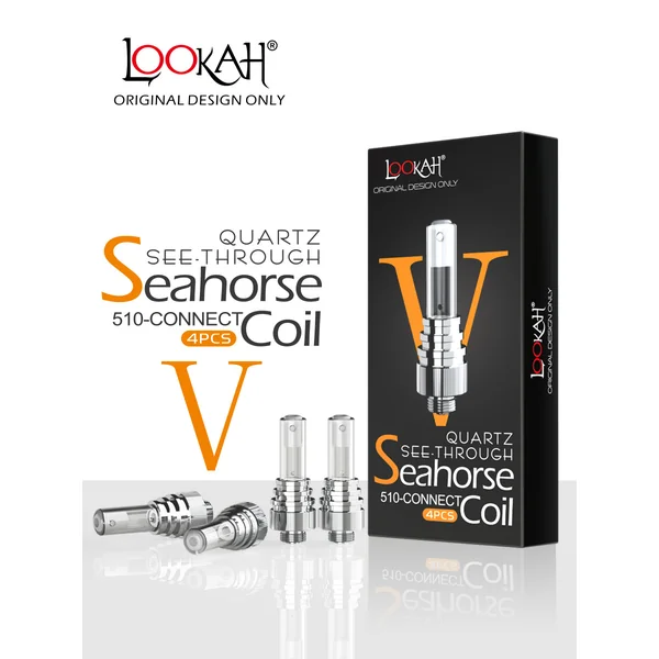 4PCS Seahorse Coil V Replacement - See-Through Quartz Tube