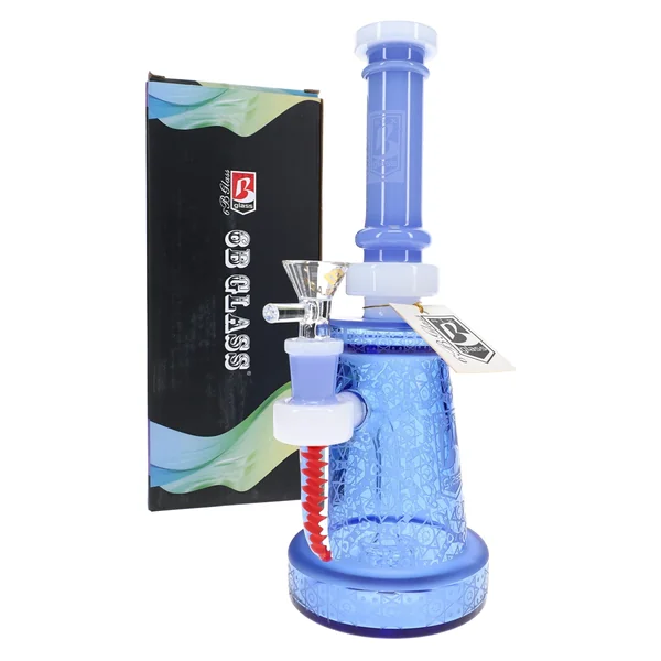 6B Glass Frosted Star Water Pipe – 9½″ – Assorted Colors - Image 2