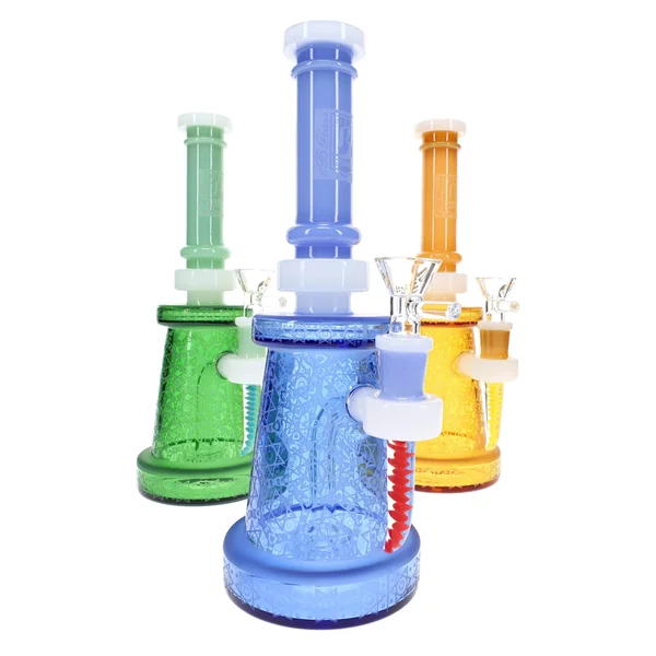6B Glass Frosted Star Water Pipe – 9½″ – Assorted Colors - Image 3
