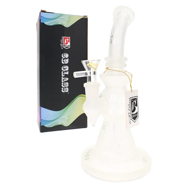 6B Glass Frosted Stemless Water Pipe – 9½″ – Assorted Designs - Image 2
