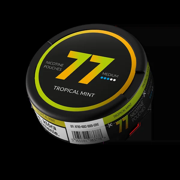77 Tropical Mint Nicotine Pouches – 10mg (5 Pack)
