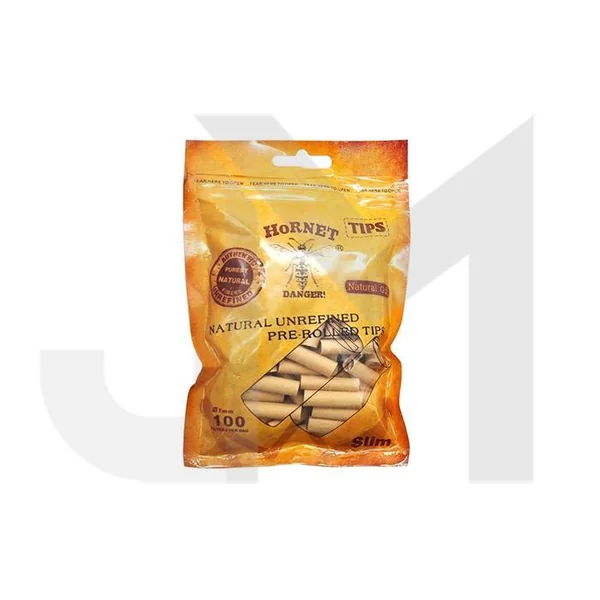 7mm Brown Hornet Natural Unrefined Pre-Rolled Rolling Tips