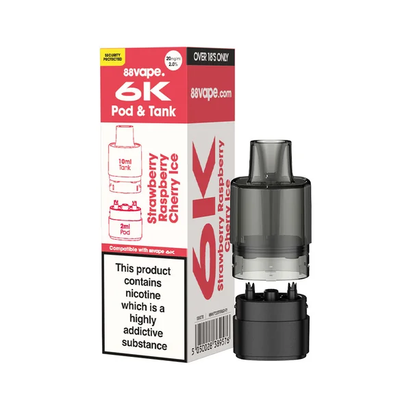 88Vape 6K Strawberry Raspberry Cherry Ice Refill Pack