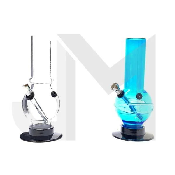 8" Mixed Colour Plain Acrylic Bong - FB 0239
