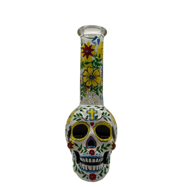 9" Sugar Skull Water Pipe