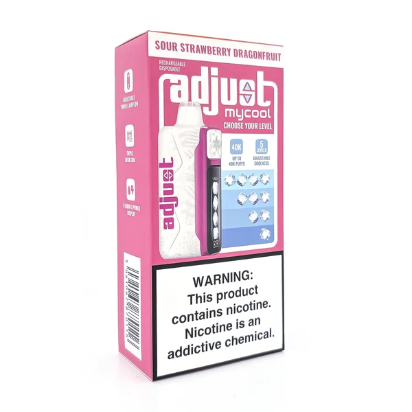ADJUST MYCOOL DISPOSABLE / SOUR STRAWBERRY DRAGONFRUIT / 50MG / 20ML / 40K PUFF