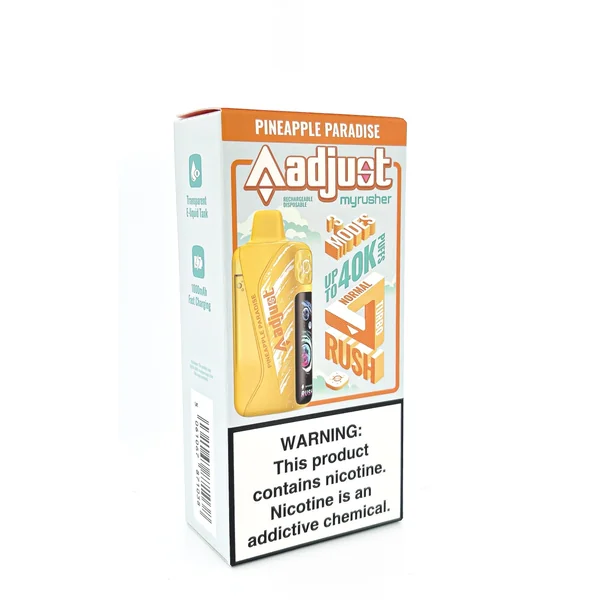 ADJUST MYRUSHER DISPOSABLE / PINEAPPLE PARADISE / 50MG / 20ML / 40K PUFFS