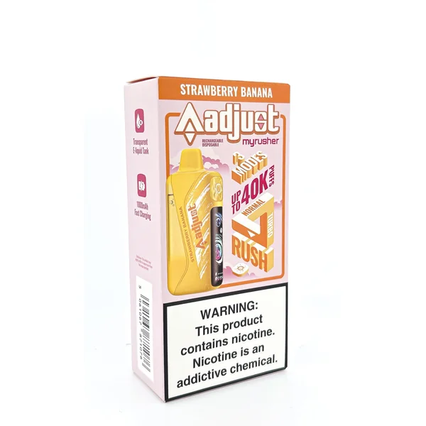 ADJUST MYRUSHER DISPOSABLE / STRAWBERRY BANANA / 50MG / 20ML / 40K PUFFS