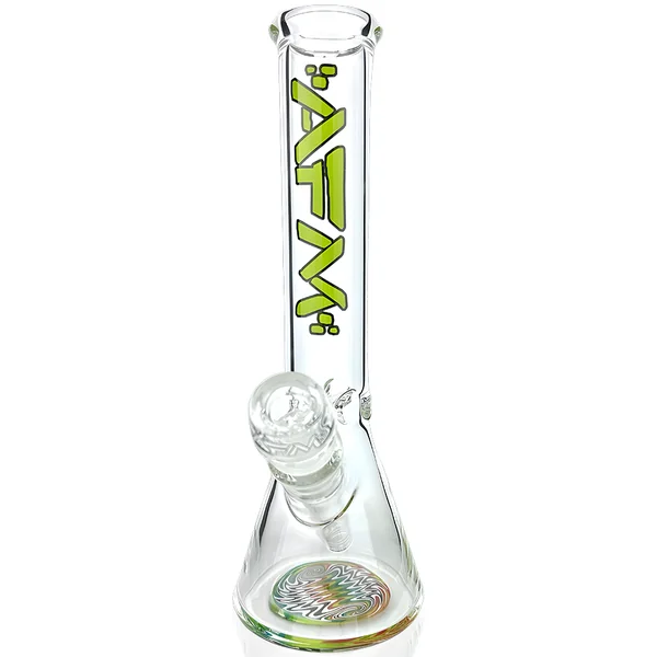 AFM Smoke 10" Rasta Clear Glass Mini Beaker Bong - Image 3