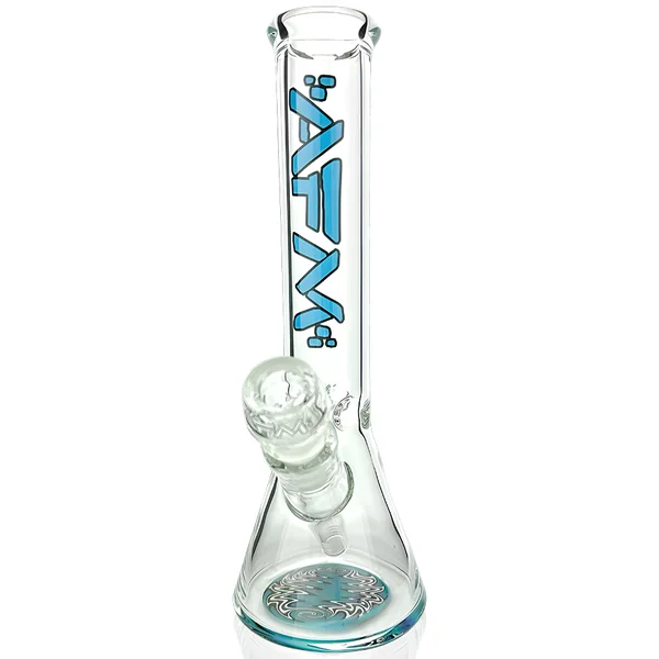 AFM Smoke 10" Rasta Clear Glass Mini Beaker Bong - Image 4