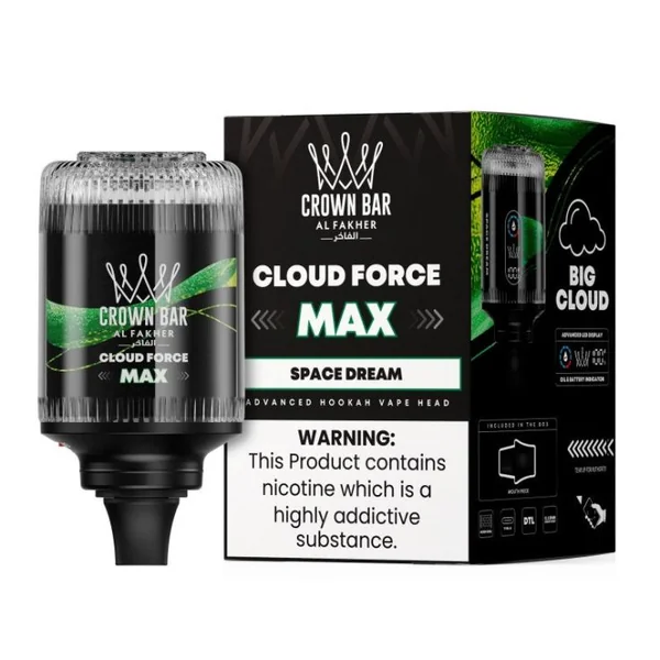 Al Fakher Crown Bar Cloud Force Max 50K Disposable E-Hookah Head 0.5% - Image 2