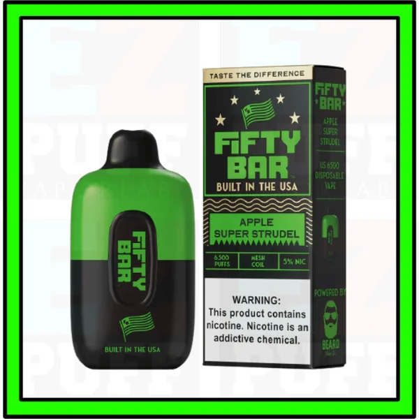 Apple Super Strudel - FIFTY BAR - MADE IN USA by Beard Vape - 6500 Puff Disposable