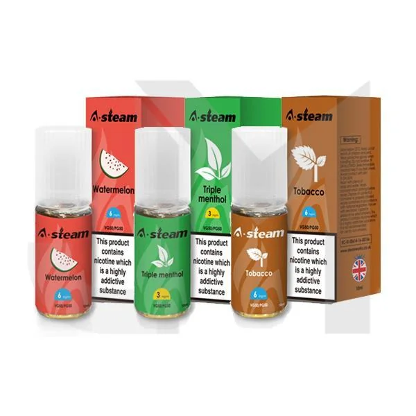A-Steam Fruit Flavours 18MG 10ML (50VG/50PG)