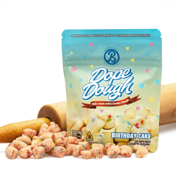Baked Bags Delta 9 THC Dope Dough - Birthday Cake (200 mg Total Delta 9 THC)