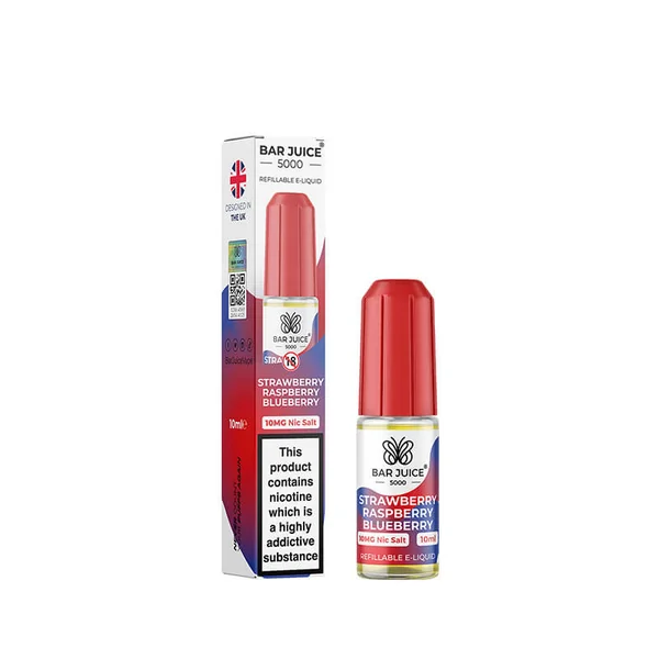 Bar Juice 5000 Strawberry Raspberry Blueberry 10ml Nic Salt E-Liquid - Image 2