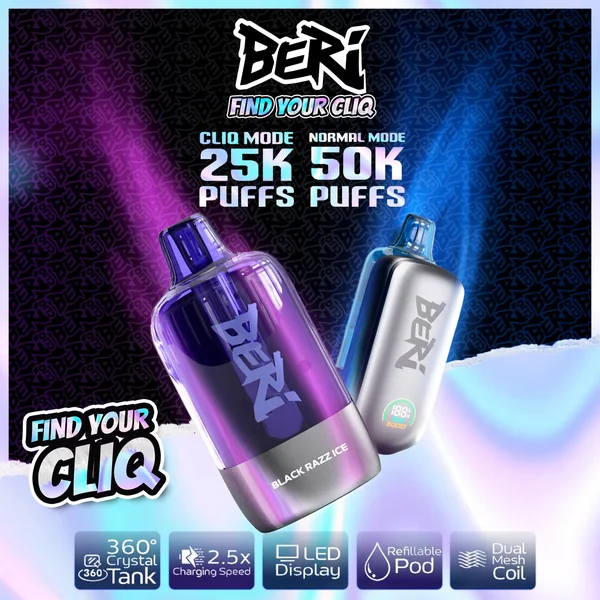 Beri CLIQ 50K Kit 20ml Vape 5% Disposable Wholesale