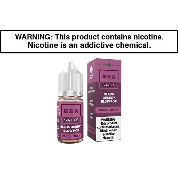 BLACK CHERRY BLOW POP BY GLAS BASIX NIC SALTS 30ML