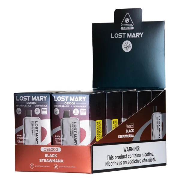 Black Strawnana Lost Mary OS5000 Luster - Vaperushusa Online Vape Store - Image 2
