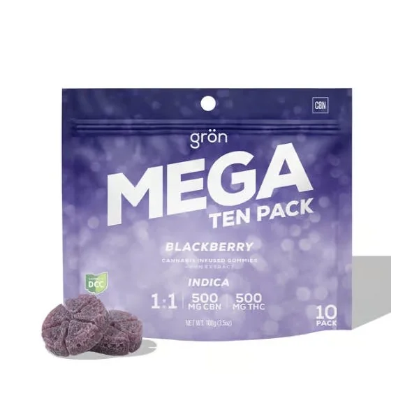 Blackberry MEGA | 1:1 CBN:THC | 10 x 50mg