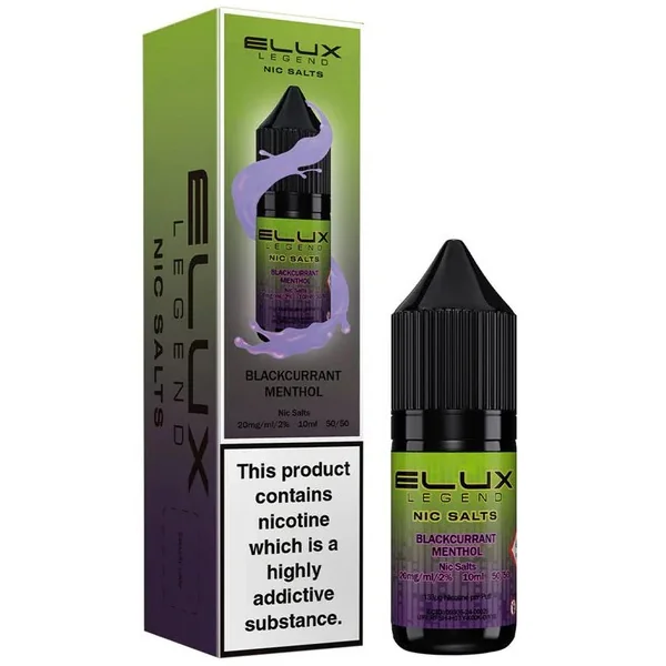 Blackcurrant Menthol Nic Salt E Liquid 10ml By Elux Legend