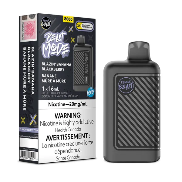Blazin Banana Blackberry Iced Flavour Beast Beast Mode | 16mL - VapeLoft