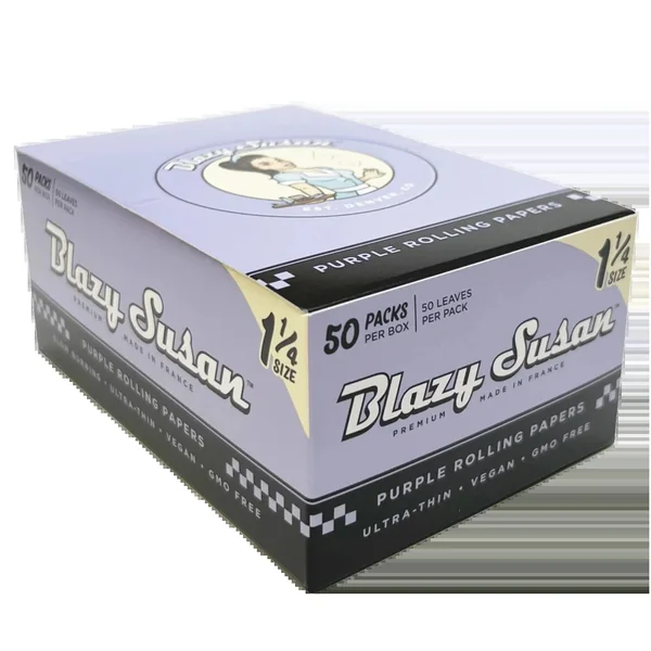 Blazy Susan 1 1/4" Purple Rolling Papers - Display Box