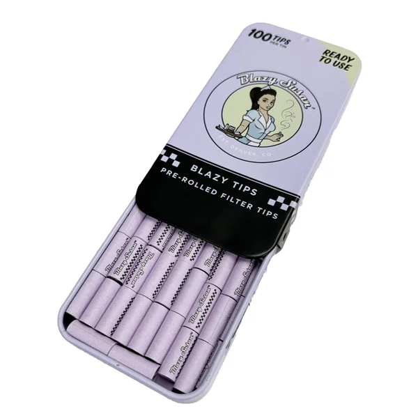 Blazy Susan Pre Rolled Filter Tips Tin - 100ct - Display Box - Image 2