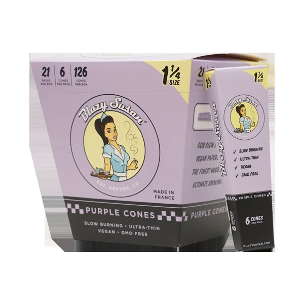Blazy Susan Pre-Rolled Cones - 1 1/4 Size (6ct) Display of 21 - Image 2
