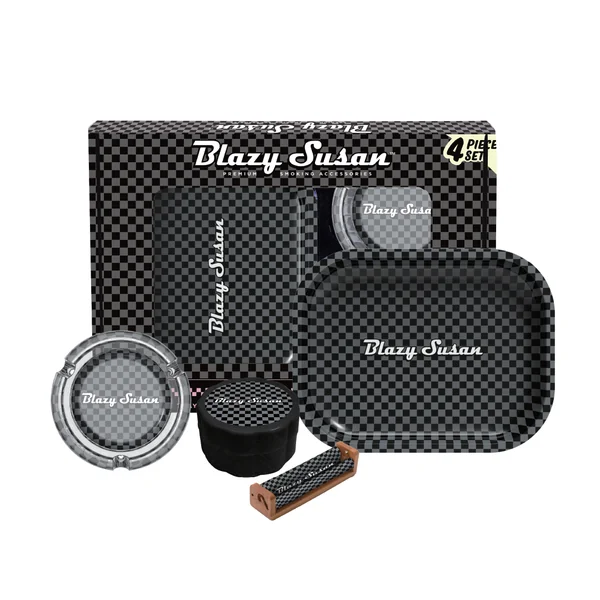 Blazy Susan Smoker’s Kit – Rolling Tray, Grinder & Tools - Image 3