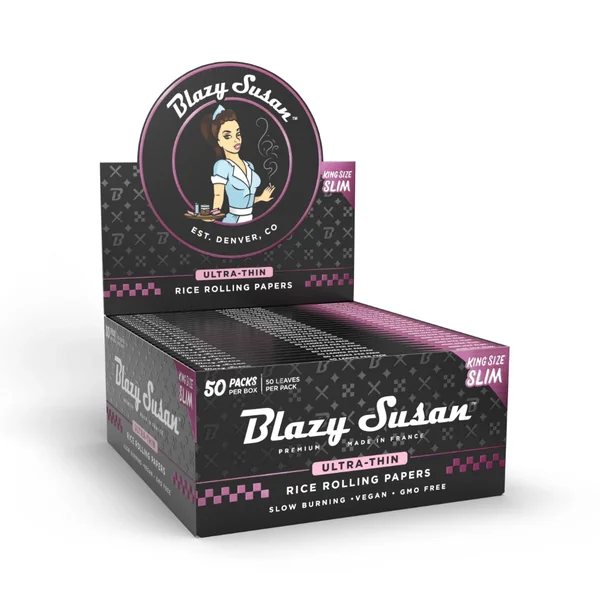 Blazy Susan Ultra Thin Rice Rolling Papers - Display Box - Image 3